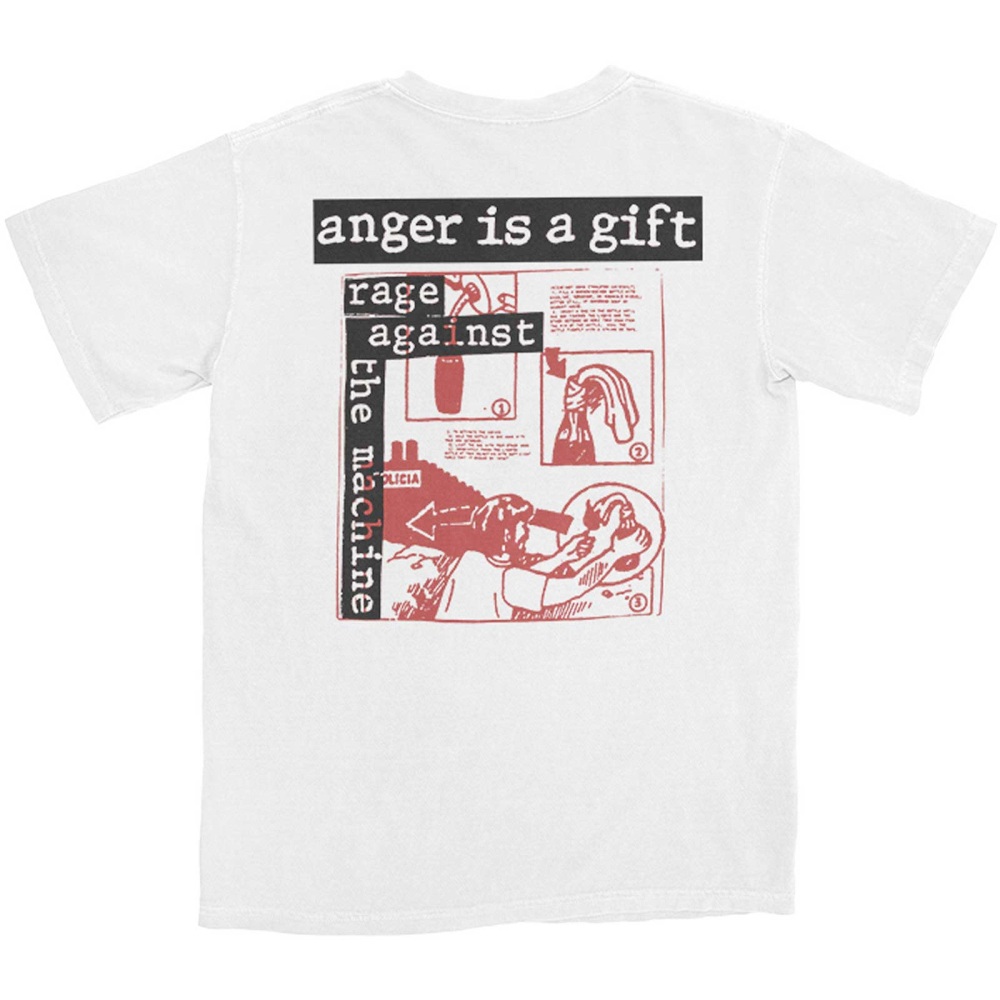 Rage Against The Machine - Anger Is A Gift Heren Tshirt - Wit